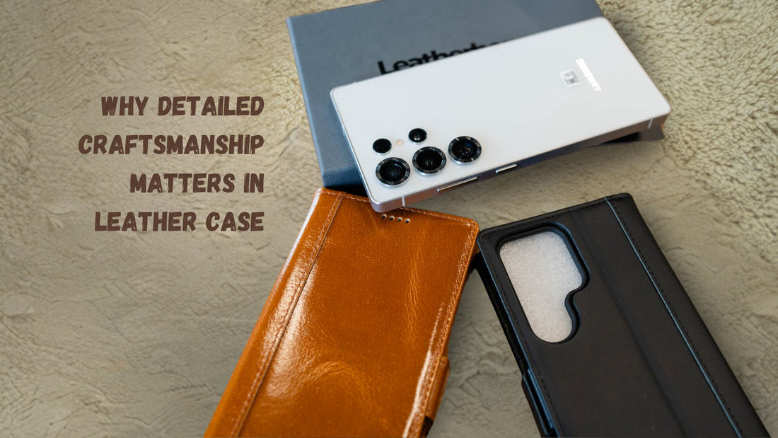 Samsung Galaxy S25 Ultra with brown and black leather wallet cases, carpet, box
