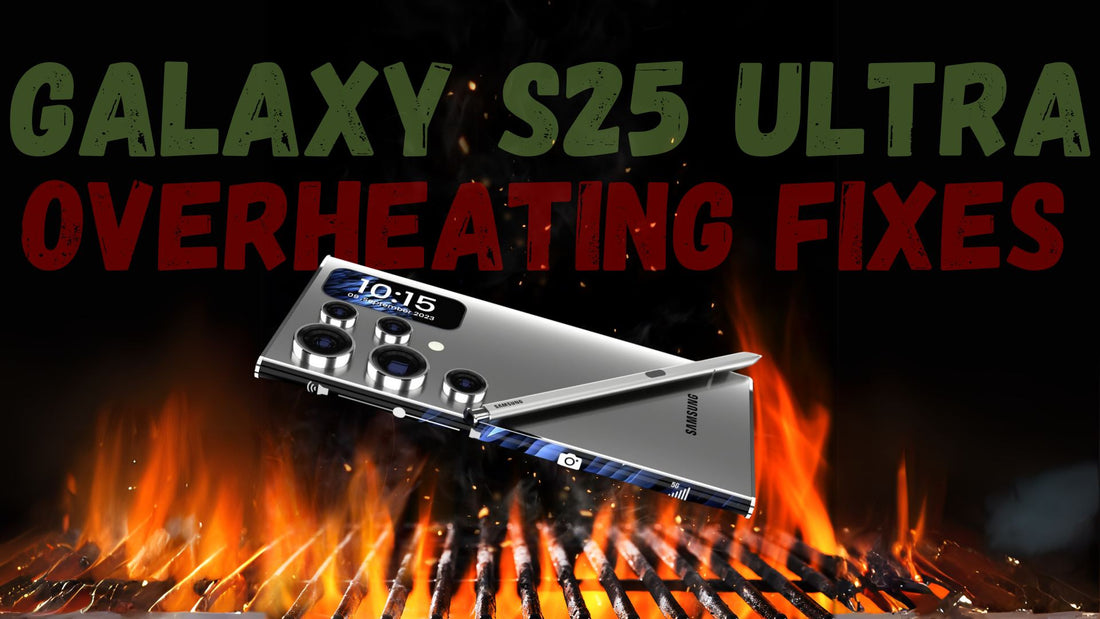 fire and grill concept heating up the Samsung Galaxy S25 Ultra phone overheat