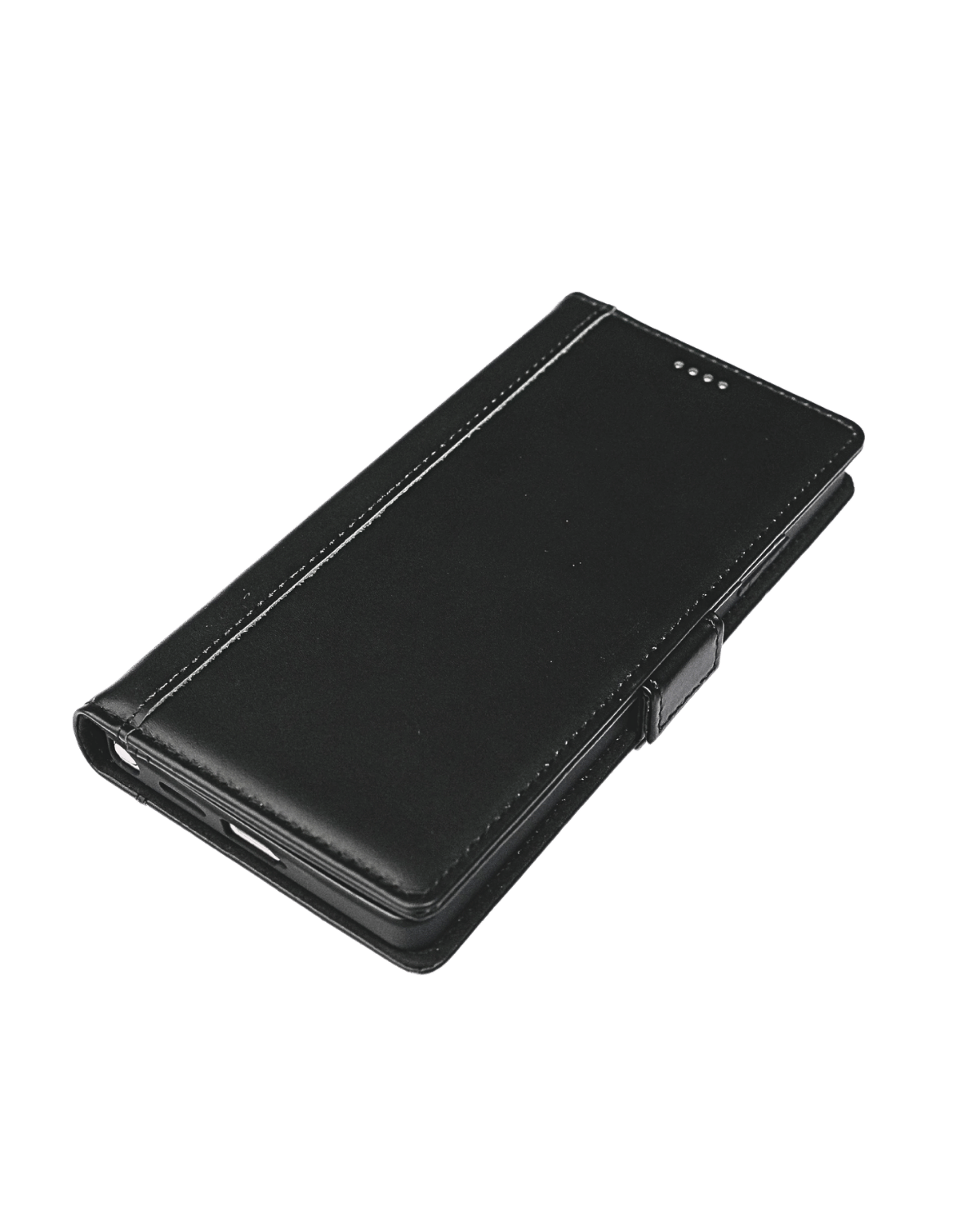 a close up shot of the front of the samsung galaxy s25 ultra leather wallet case
